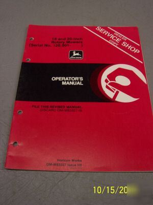 John deere operators manual dealer copy rotary mower