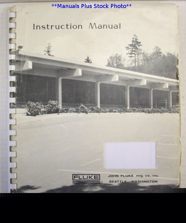 Fluke 910A/910AR op/service manual - $5 shipping 