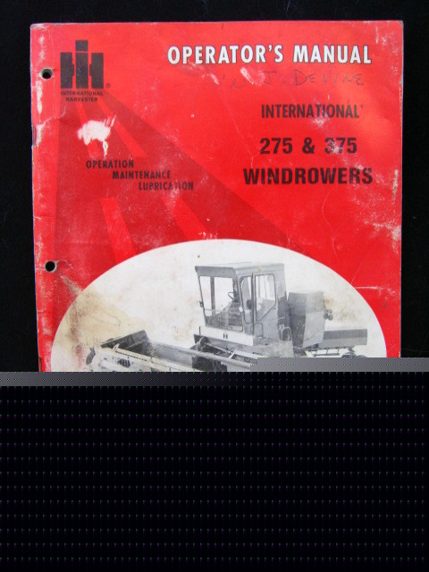 1974 international 275 375 windrower operators manual