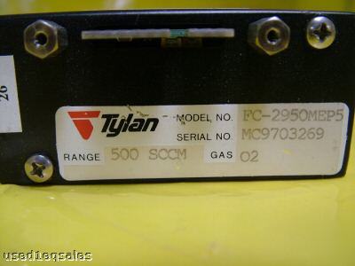 Tylan 2900 series mass flow controller 500 sccm gas O2