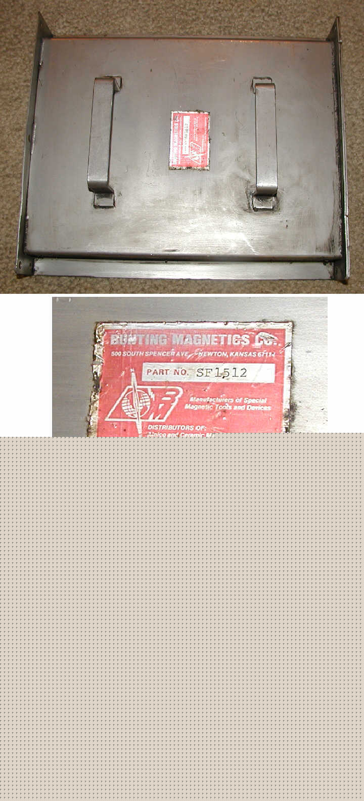 Bunting magnetics sheet fanner magnet steel SF1512 