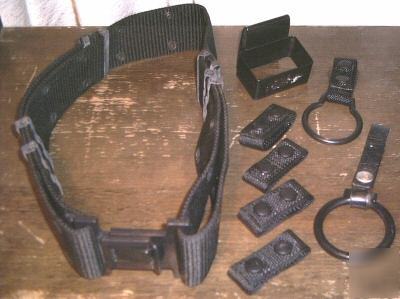 Duty belt w/ keepers and large lot of 15 accessories