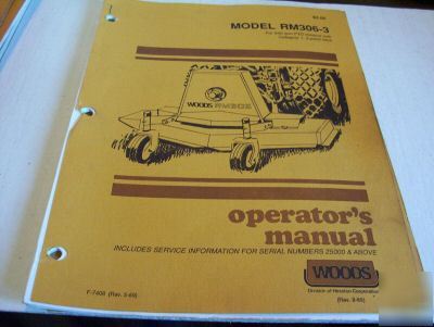Woods RM306-3 operators manual