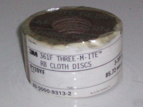 New 3M 361F three-m-ite rb cloth discs grade P120YF *50