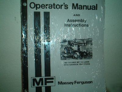 Massey ferguson 14 & 16 lawn tractor operators manual
