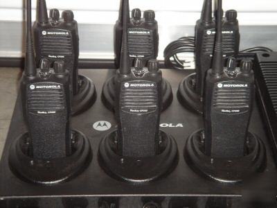 6 (all accessorized) moto CP200 uhf 16CH 4W radios