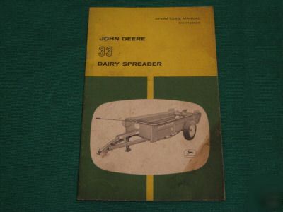 John deere 33 dairy spreader operator's manual