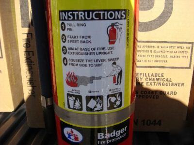 New * lot of 4 10# badger extra abc fire extinguishers