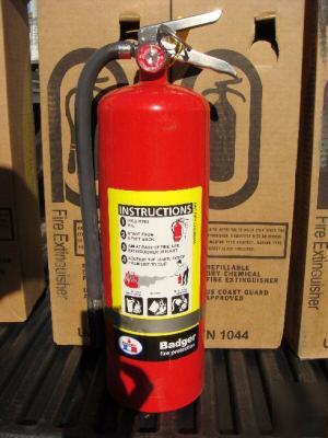 New * lot of 4 10# badger extra abc fire extinguishers