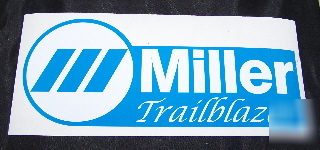 Miller electric welderstrailblazer blue & white decal