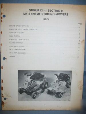 Massey ferguson 5 & 6 riding mower parts manual