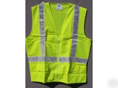 Ansi osha class ii 2 traffic safety vest lime yellow lg