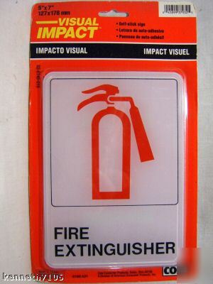 Cole visual signs fire extinguisher 5X7 self stick sign