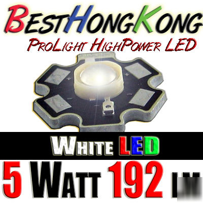 High power led set of 10 prolight 5W white 192 lumen