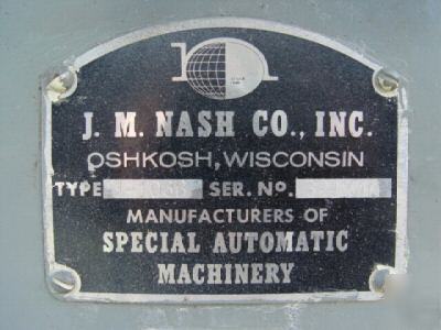 Nash 103 b sander 10 spindle vertical machine 