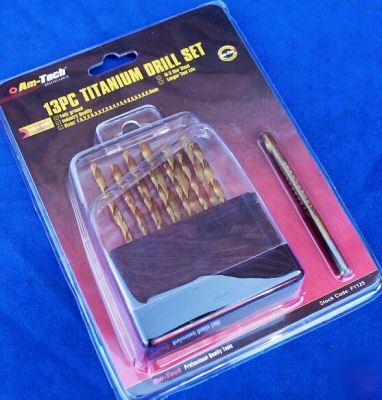 New 13PC titanium coated drill bit set & drill saw bit