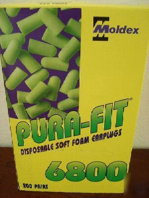 200 pair moldex pura fit disposable soft foam earplugs