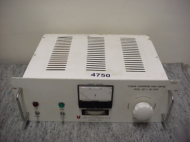Titanium evaporation pump control model ggt-1 no. 60062
