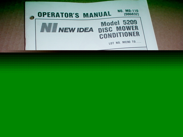 New idea 5209 mower conditioner operator manual