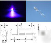 100 x 5MM uv led led's 2000+ mcd output uk seller