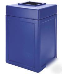 38 gl. square waste receptacle - blue trash receptacle