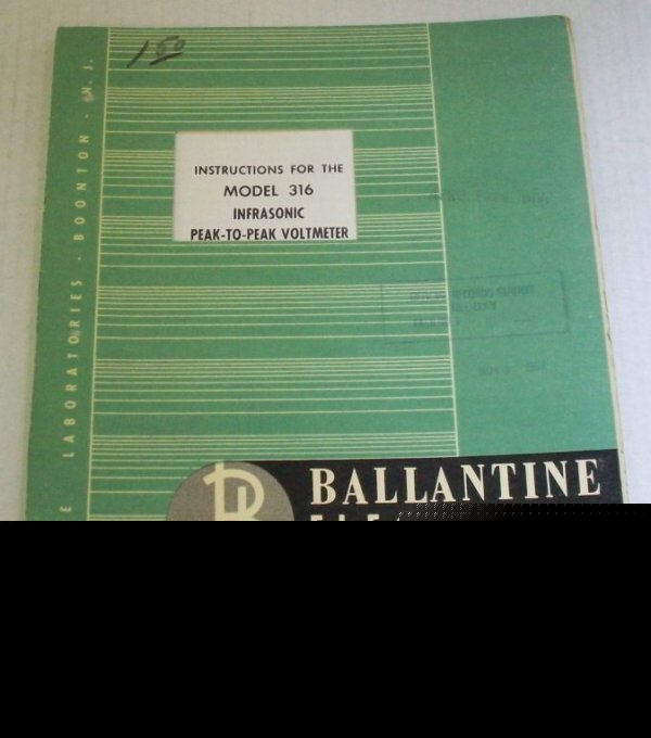 Ballantine 316 operating and service manual - $5 ship 