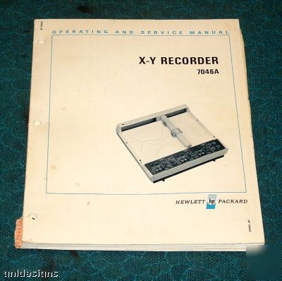 Hewlett packard x-y recorder 7046A service manual 