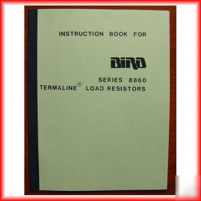 Bird series 8860 termaline load resistors manual
