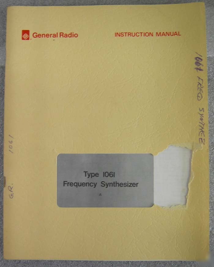 Gr 1061 frequency synthesizer instruction manual