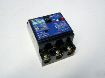 Mitsubishi 20A circuit breaker m/n: NV30-cs - used
