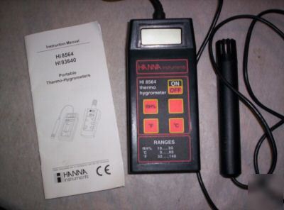 Hi 8564 thermo-hygrometer w/detachable rh/temp. probe