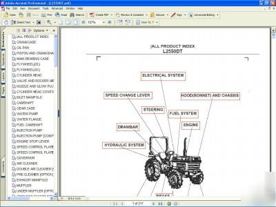 Kubota L2550DT 4X 4 tractor parts manual