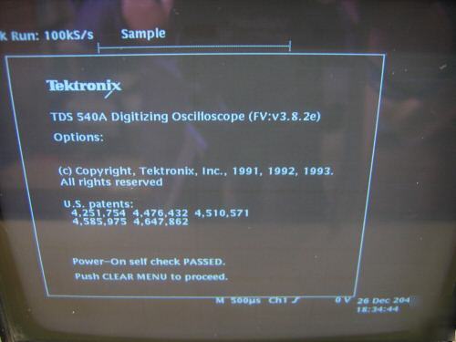 Tektronix TDS540A oscilloscope, 500 mhz, 4 ch., 1GS/s