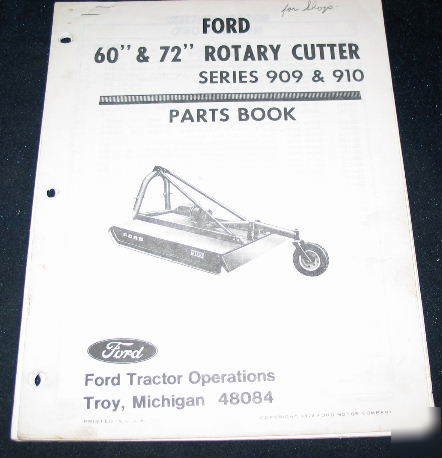 Ford rotary cutter 60 72 inch series 909 910