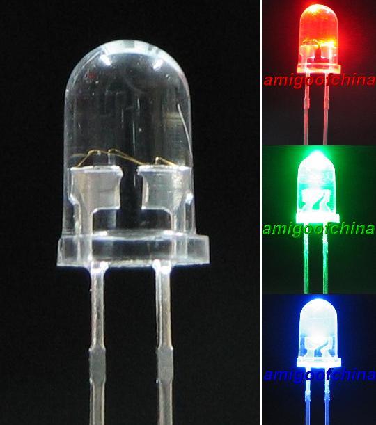 30X 5MM rgb rainbow led bulb fast flash free resistors