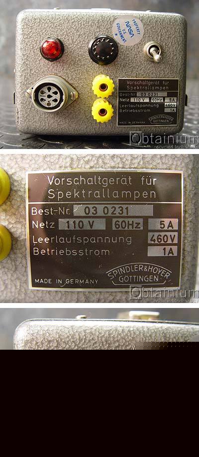 Vintage spindler & hoyer transformer 110V 5A - 460V 1A