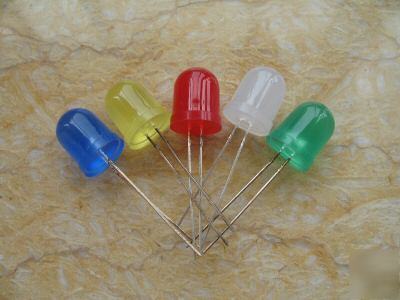 50X red/yellow/blue/green/white 10MM diffused leds