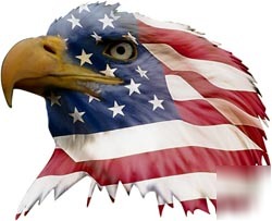 Patriotic bald eagle decal american flag US015 4
