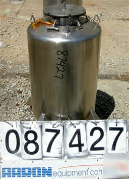Used: tank, 25 gallon, 304 stainless steel, vertical. 1