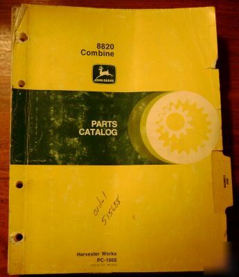 John deere 8820 combine parts catalog book manual jd