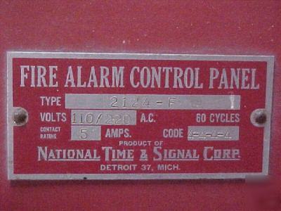 1954 national time & signal alarm panel bell & pull sta