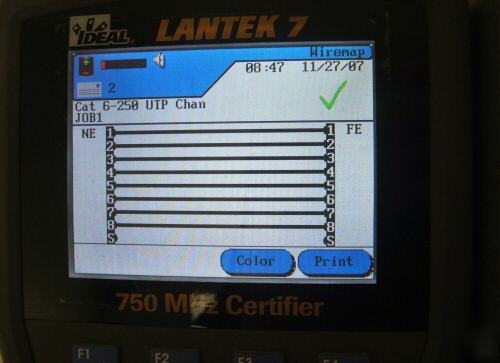 Ideal lantek 7 CAT6 750MHZ lan cable tester certifier