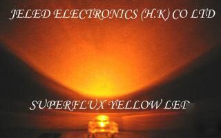 NEW500X superflux yellow 5MM r/h ledlamp 11,000MCD f/s