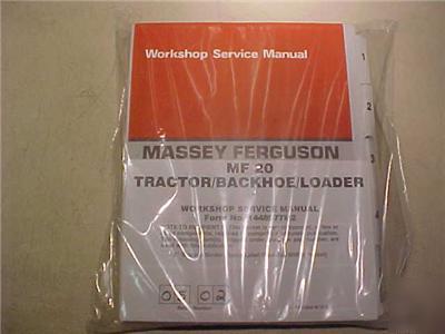 Massey ferguson tractor backhow loader service manual