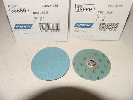 New 50PCS norton speed-lok sanding disc 80-y grit 