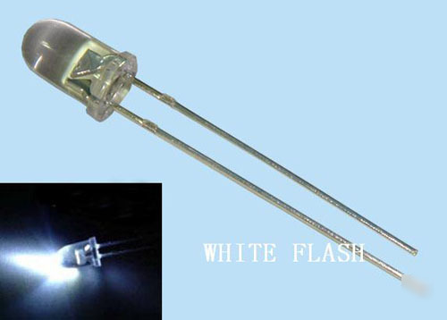 100 5MM 6000MCD led lamp -ultra bright white flash leds