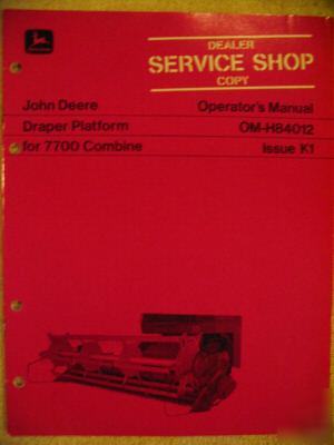 John deere draper platform 7700 combine operator manual