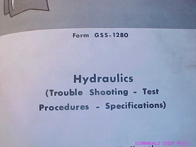Ih hydraulics trouble shooting testing service manual