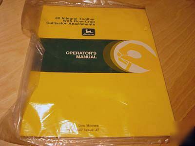John deere 80 toolbar tool bar operator's manual jd