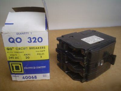 Square d company:QO320 circuit breakers 240AC 20A 3POLE